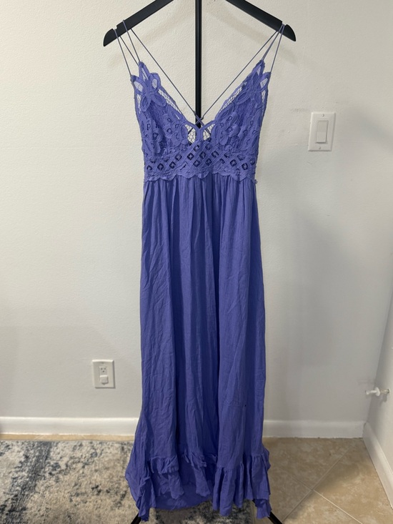 Fp One Other - Free People FP One Purple Crochet Lace Strappy Boho Maxi Dress S